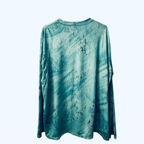 Teal Oversized Long Sleeve Shirt Size Large 8 483 - Picture 6 of 6
